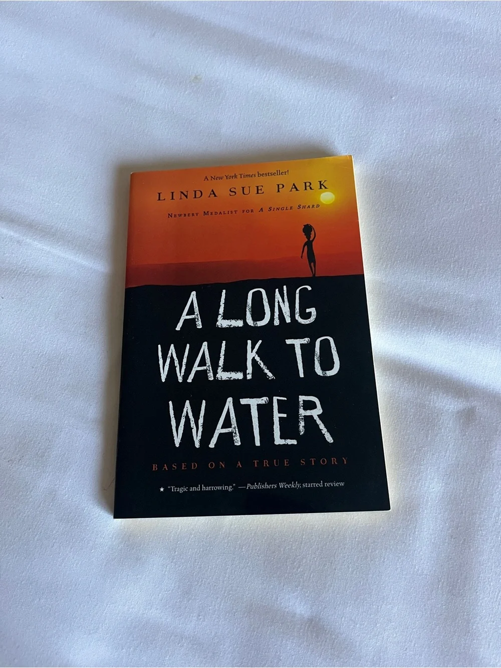A Long Walk to Water Paperback Book Linda Sue Park Houghton Mifflin Orange Good